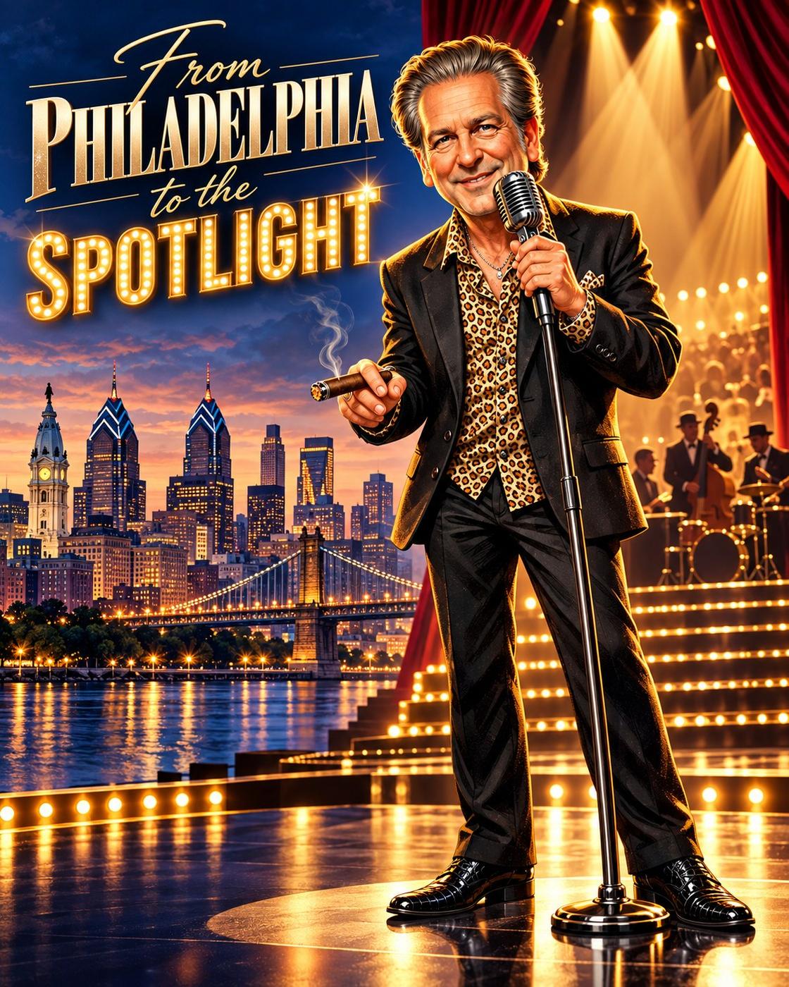 Craig Michael Canter onstage in a From Philadelphia to the Spotlight promotional portrait